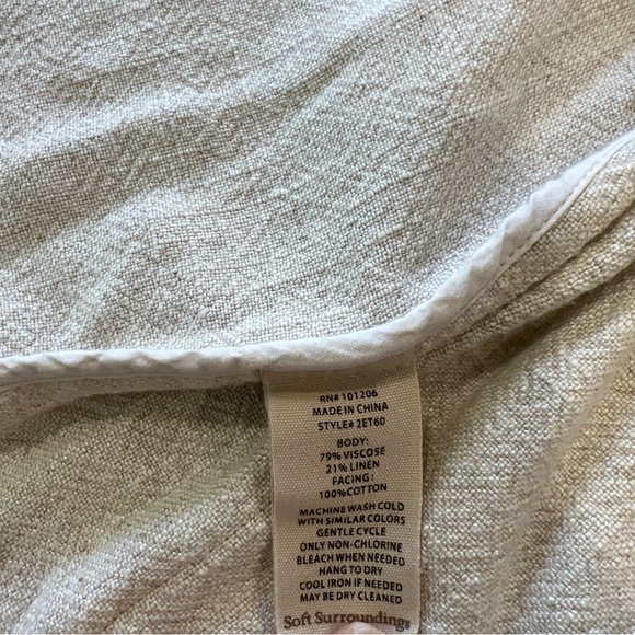 Soft Surroundings Jacket Cardigan Small Beige Linen Cotton Preppy Academia - Picture 6 of 10